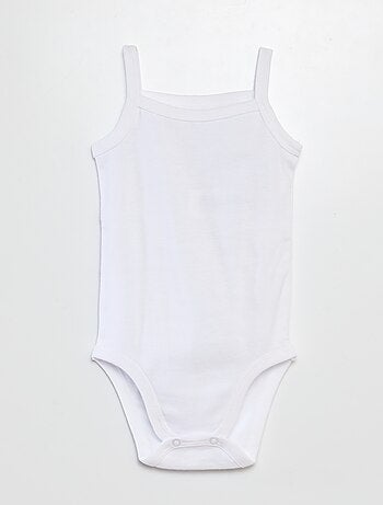 Lot de 3 bodies blancs à fines bretelles