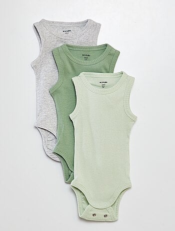 Lot de 3 bodies évolutifs à bretelles unis
