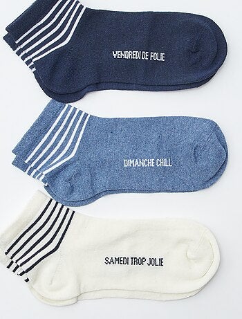 Lot de 3 chaussettes rayées