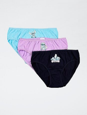 Lot de 3 culottes 'Disney' 'Stitch' en coton