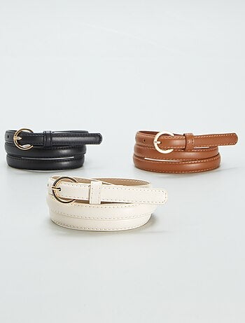 Lot de 3 fines ceintures unies