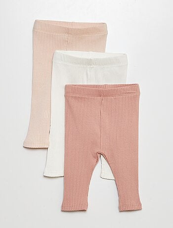 Lot de 3 leggings côtelés