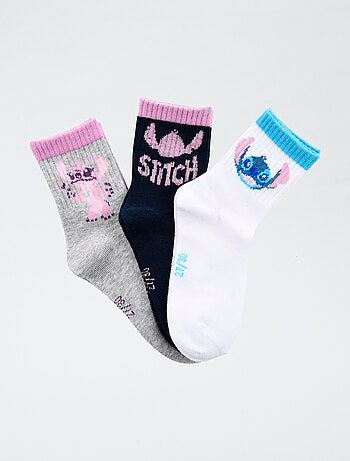 Lot de 3 paires de chaussette 'Disney' 'Stitch en coton