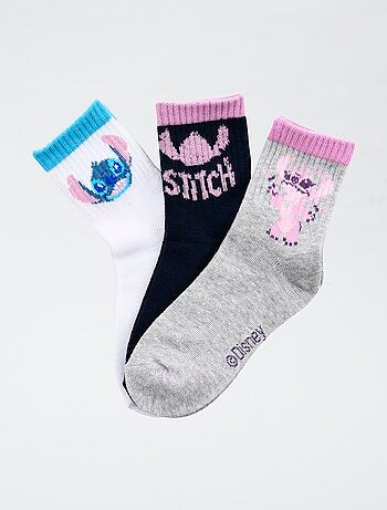 Lot de 3 paires de chaussette 'Disney' 'Stitch en coton