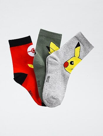 Lot de 3 paires de chaussette 'Pokémon' en coton