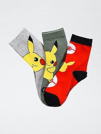 Lot de 3 paires de chaussette 'Pokémon' en coton