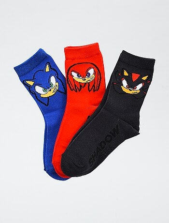 Lot de 3 paires de chaussette 'Sonic' en coton