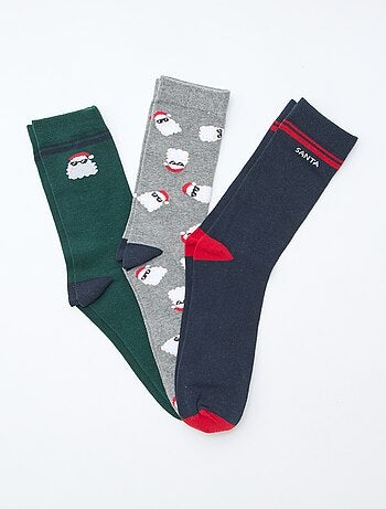 Lot de 3 paires de chaussettes en jersey coton Noël