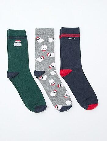 Lot de 3 paires de chaussettes en jersey coton Noël