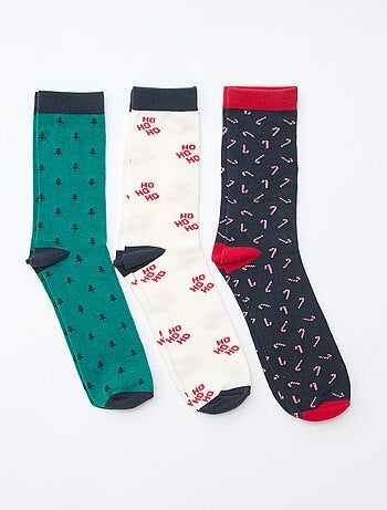 Lot de 3 paires de chaussettes en jersey coton Noël
