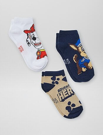 Lot de 3 paires de chaussettes invisibles 'Pat Patrouille'