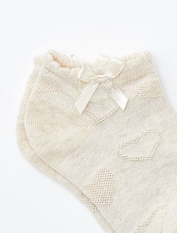 Lot de 3 paires de chaussettes socquettes en maille fantaisie