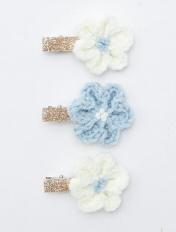 Lot de 3 pinces croco en macramé