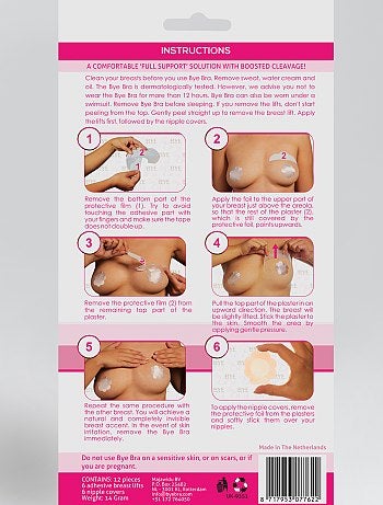 Lot de 3 remonte-seins adhésifs D-F 'Bye Bra'
