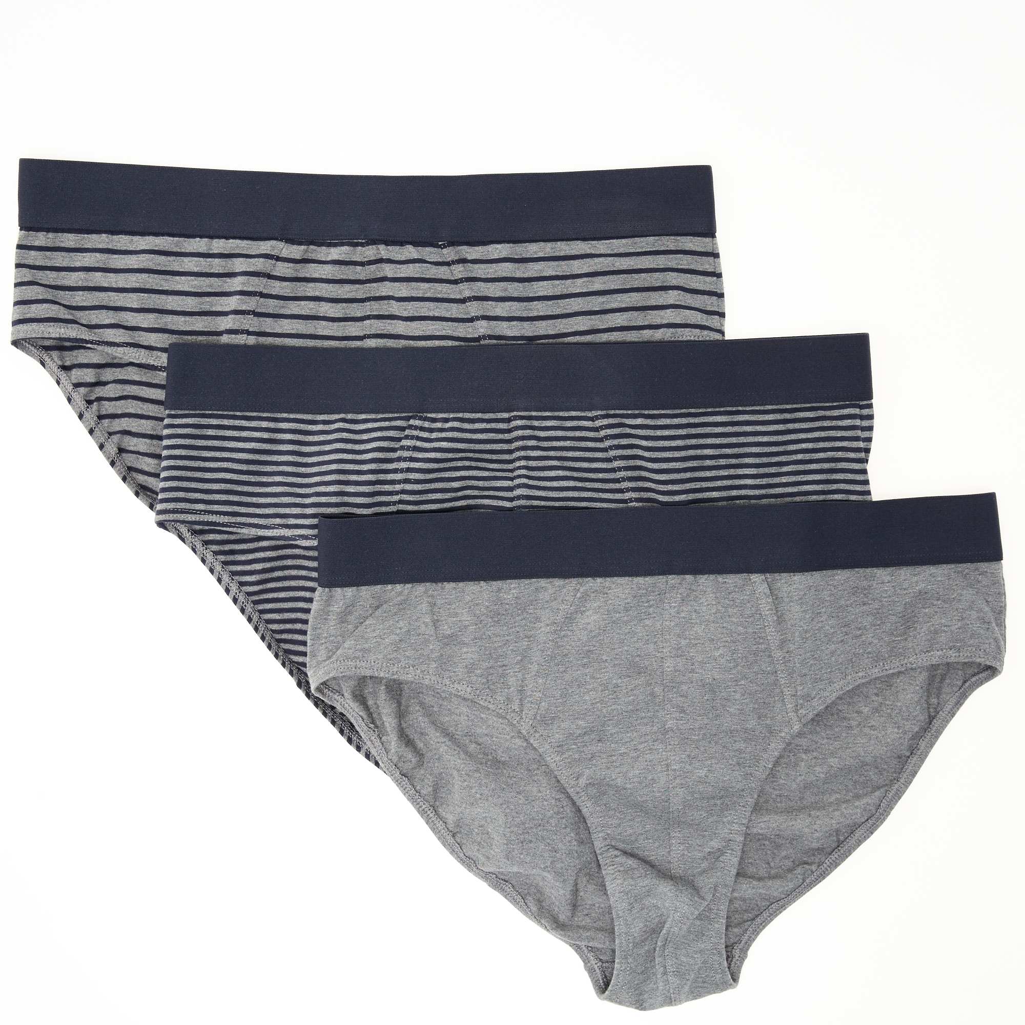 Lot de 3 slips coton stretch grande taille Grande taille homme bleu