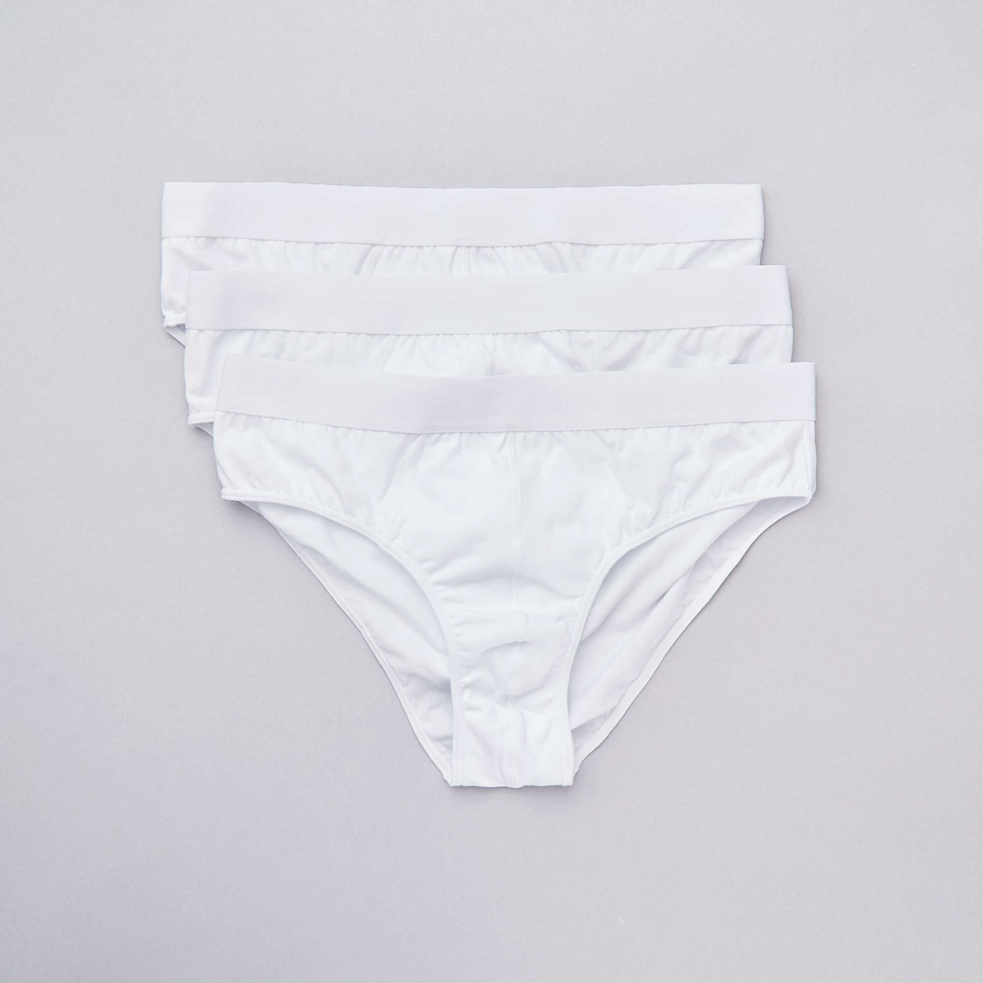 Lot de 3 slips grande taille coton bio Grande taille homme blanc