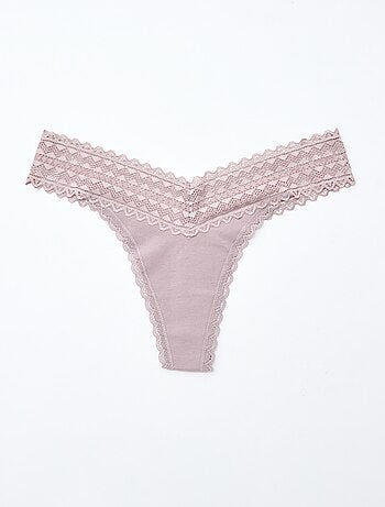 Lot de 3 strings coton et dentelle