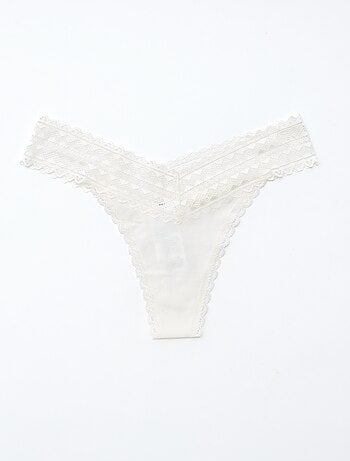 Lot de 3 strings coton et dentelle