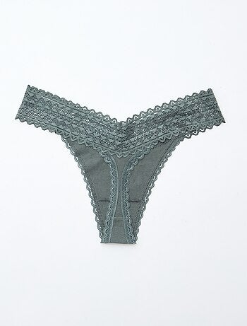 Lot de 3 strings coton et dentelle