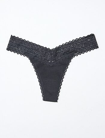 Lot de 3 strings coton et dentelle