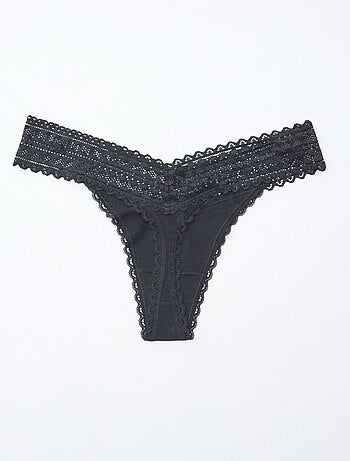 Lot de 3 strings coton et dentelle