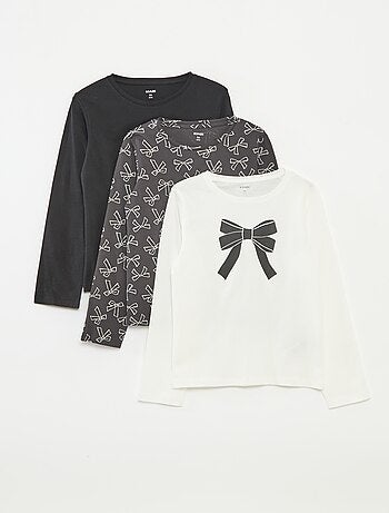 Lot de 3 t-shirts à manches longues et col rond