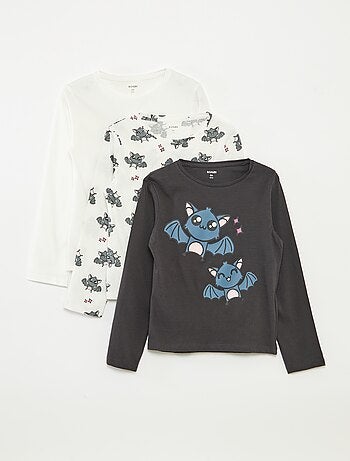 Lot de 3 t-shirts à manches longues et col rond