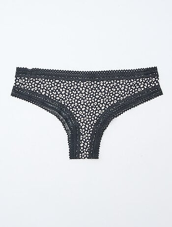 Lot de 3 tangas en microfibre imprimé