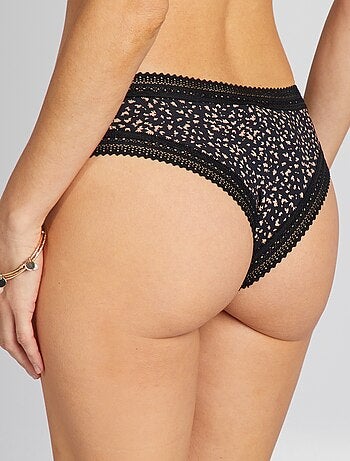 Lot de 3 tangas en microfibre imprimé