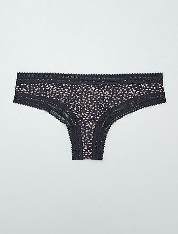 Lot de 3 tangas en microfibre imprimé