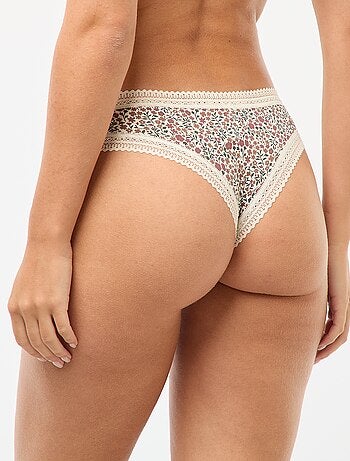 Lot de 3 tangas en microfibre imprimé