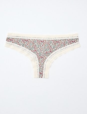 Lot de 3 tangas en microfibre imprimé