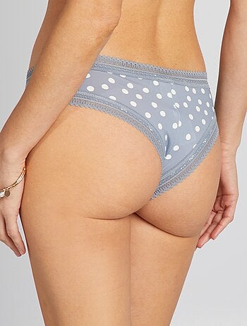 Lot de 3 tangas en microfibre imprimé