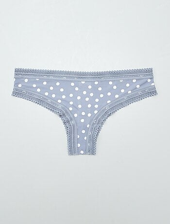 Lot de 3 tangas en microfibre imprimé