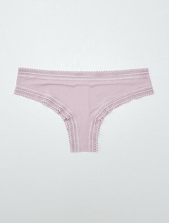 Lot de 3 tangas en microfibre imprimé