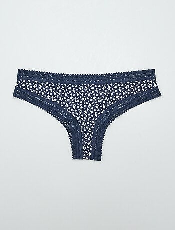 Lot de 3 tangas en microfibre imprimé