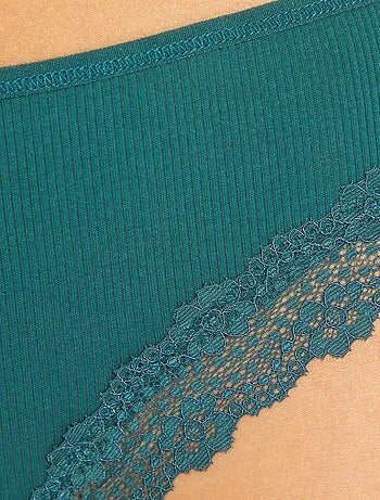 Lot de 3 tangas maille côtelée