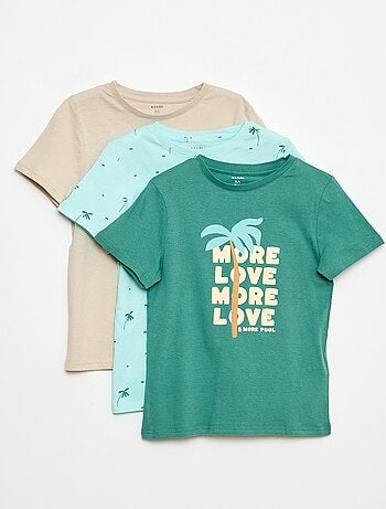 Lot de 3 tee-shirts style 'palmier'