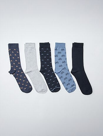 Lot de 5 chaussettes hautes à motifs
