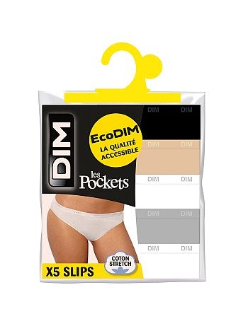 Lot de 5 culottes coton stretch Les Pockets 'DIM'