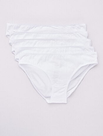 Lot de 5 culottes coton uni