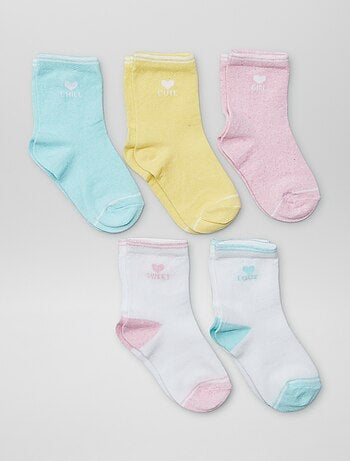 Lot de 5 paires de chaussettes colorées