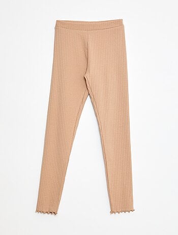 Lot de leggings côtelés 1 imprimé + 1 uni - 2 pièces