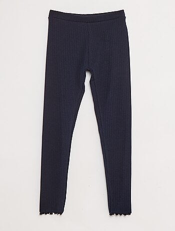 Lot de leggings côtelés 1 imprimé + 1 uni - 2 pièces