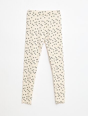 Lot de leggings côtelés 1 imprimé + 1 uni - 2 pièces