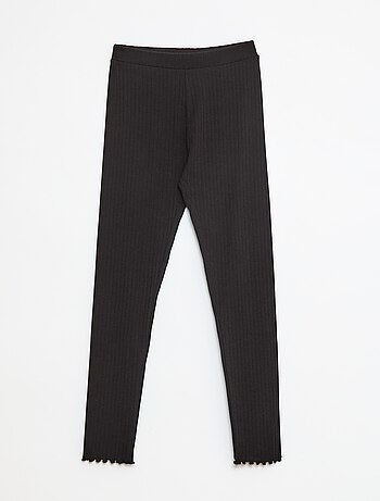 Lot de leggings côtelés 1 imprimé + 1 uni - 2 pièces