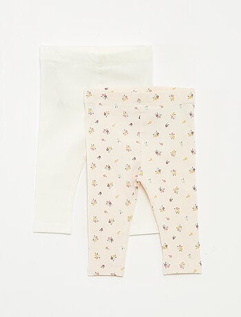 Lot de leggings long 1 imprimé all-over / 1 couleur unie