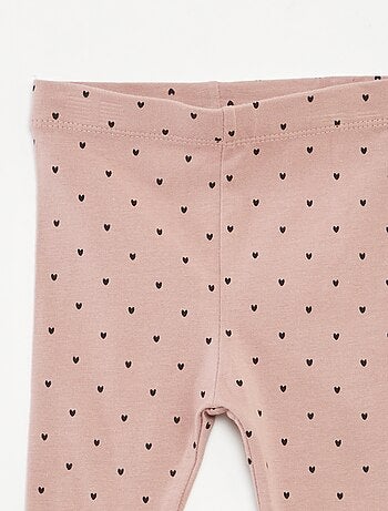 Lot de leggings long 1 imprimé all-over / 1 couleur unie