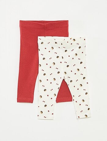 Lot de leggings long 1 imprimé all-over / 1 couleur unie