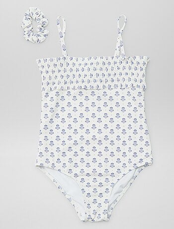 Maillot de bain 1 pièce à imprimé + chouchou - 2 pièces